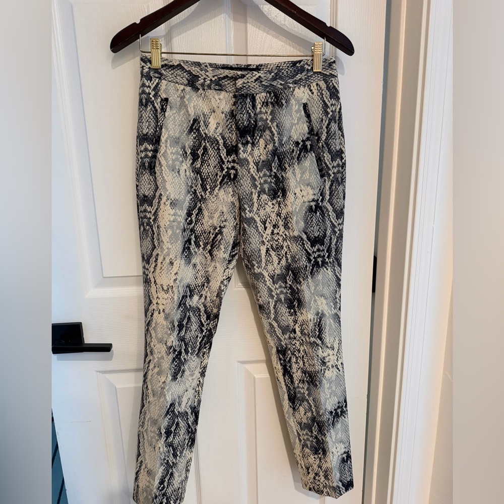 Zara satin Snakeskin Print Pants - cropped